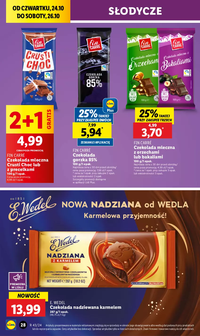 Gazetka promocyjna Lidl - GAZETKA - ważna 24.10 do 26.10.2024 - strona 34 - produkty: Czekolada, Czekolada gorzka, Czekolada mleczna, Czekolada nadziewana, E. Wedel, Gra, Rust