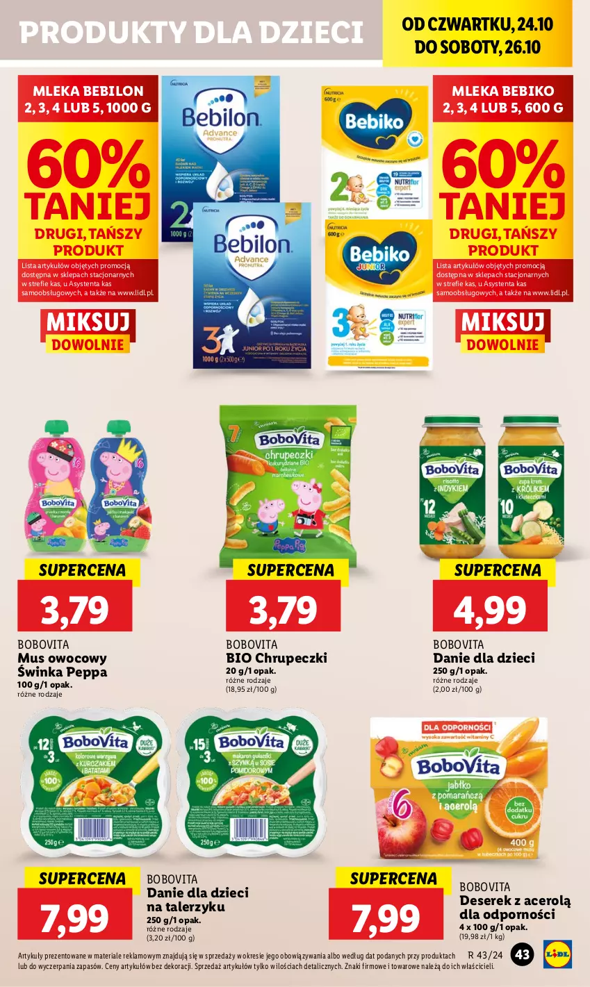 Gazetka promocyjna Lidl - GAZETKA - ważna 24.10 do 26.10.2024 - strona 51 - produkty: Acer, Bebiko, BEBILON, BoboVita, Danie dla dzieci, Deser, Dzieci, Inka, Mus, Por, Ser, Serek, Talerz, Talerzyk