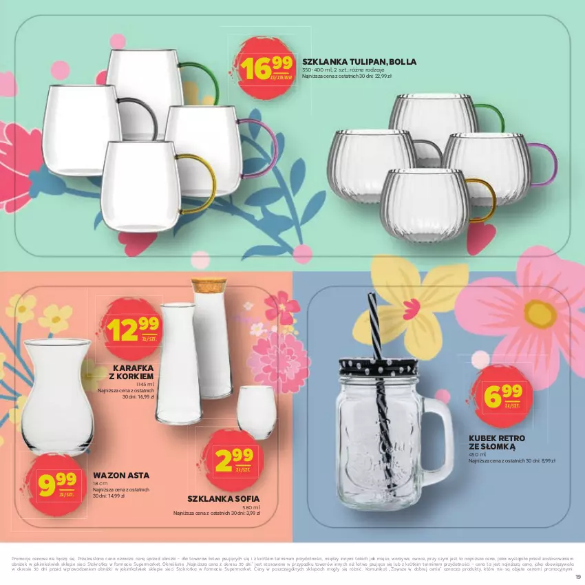 Gazetka promocyjna Stokrotka - Dzień matki i dziecka - ważna 22.05 do 04.06.2025 - strona 19 - produkty: Karafka, Kubek, Mięso, Owoce, Szklanka, Tulipan, Warzywa, Wazon