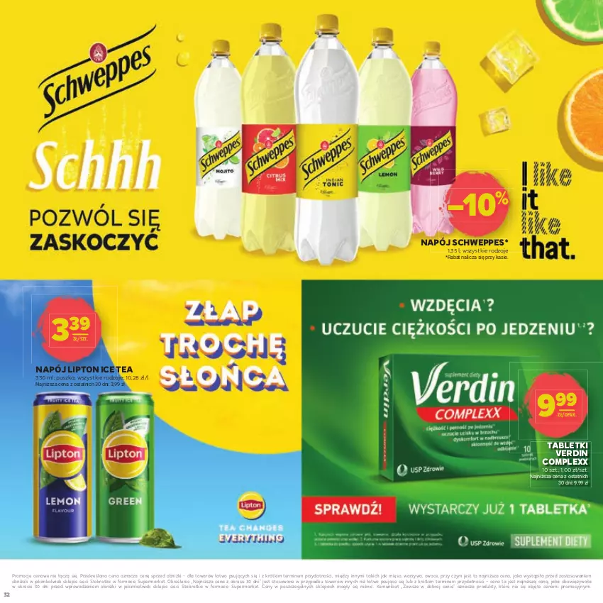 Gazetka promocyjna Stokrotka - Dzień matki i dziecka - ważna 22.05 do 04.06.2025 - strona 32 - produkty: Ice tea, Lipton, Mięso, Napój, Owoce, Schweppes, Tablet, Warzywa