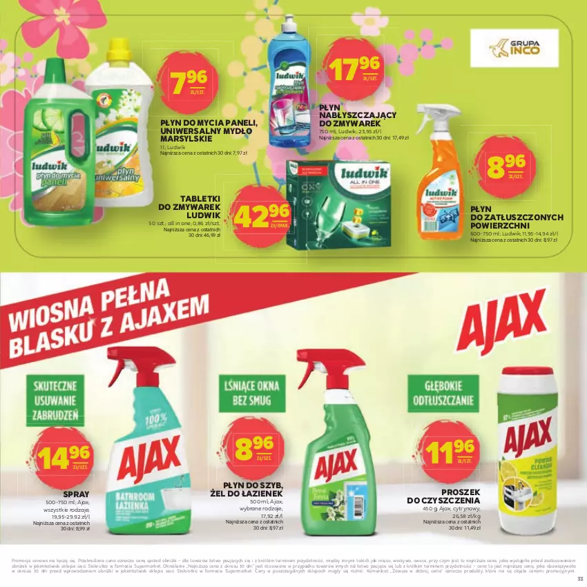 Gazetka promocyjna Stokrotka - Dzień matki i dziecka - ważna 22.05 do 04.06.2025 - strona 33 - produkty: Ajax, Ludwik, Mars, Mięso, Mydło, Owoce, Płyn do mycia, Płyn do mycia paneli, Płyn do szyb, Płyn nabłyszczający, Tablet, Warzywa