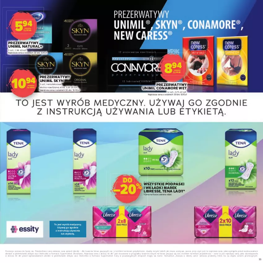 Gazetka promocyjna Stokrotka - Dzień matki i dziecka - ważna 22.05 do 04.06.2025 - strona 35 - produkty: Mięso, Owoce, Podpaski, Prezerwatyw, Skyn, Unimil, Warzywa, Wkładki