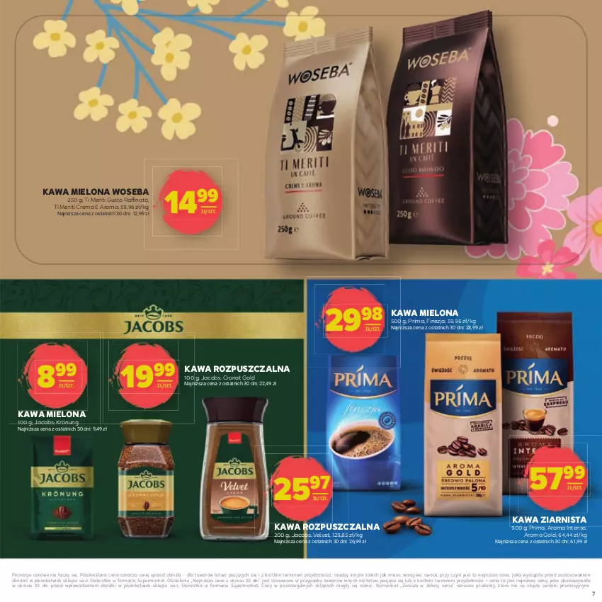 Gazetka promocyjna Stokrotka - Dzień matki i dziecka - ważna 22.05 do 04.06.2025 - strona 7 - produkty: Jacobs, Kawa, Kawa mielona, Kawa rozpuszczalna, Kawa ziarnista, Mięso, Owoce, Prima, Velvet, Warzywa, Woseba