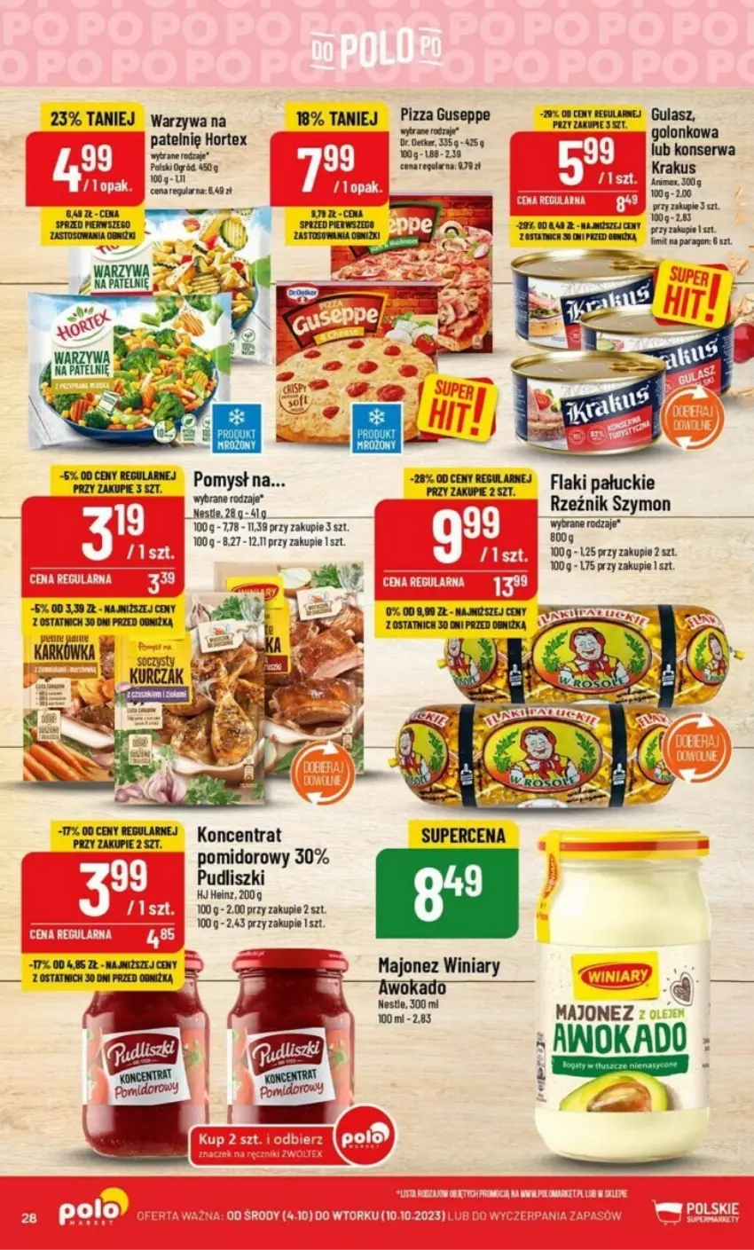 Gazetka promocyjna PoloMarket - ważna 04.10 do 10.10.2023 - strona 21 - produkty: Acer, Fa, Hortex, Krakus, LG, Majonez, Pizza, Pudliszki, Ser, Warzywa