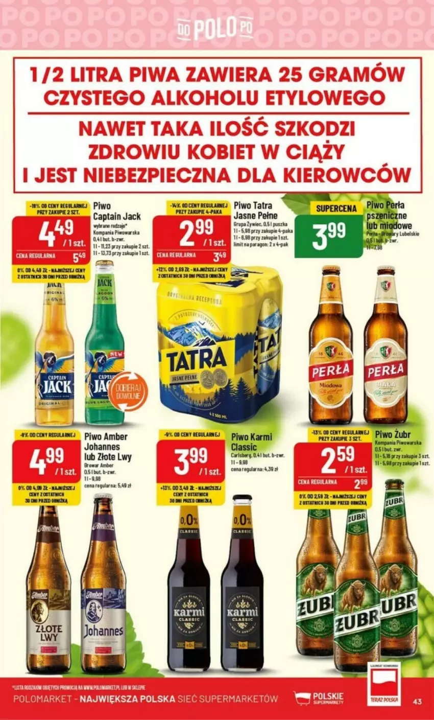 Gazetka promocyjna PoloMarket - ważna 04.10 do 10.10.2023 - strona 38 - produkty: Captain Jack, Karmi, Piwo, Tatra