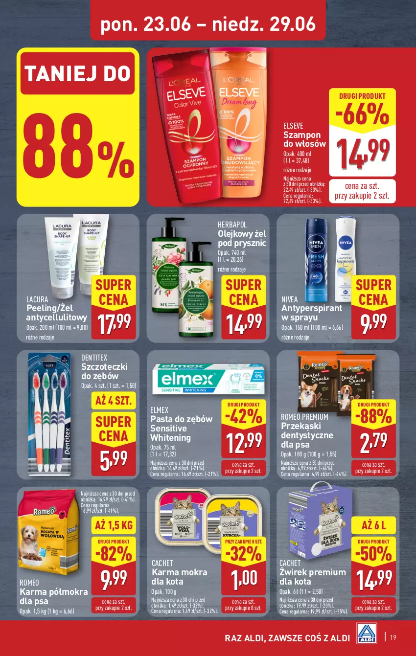Gazetka promocyjna Aldi - Pełna oferta - ważna 23.06 do 29.06.2025 - strona 19 - produkty: Antyperspirant, Elmex, Elseve, Herbapol, Nivea, Olej, Pasta do zębów, Peeling, Szampon