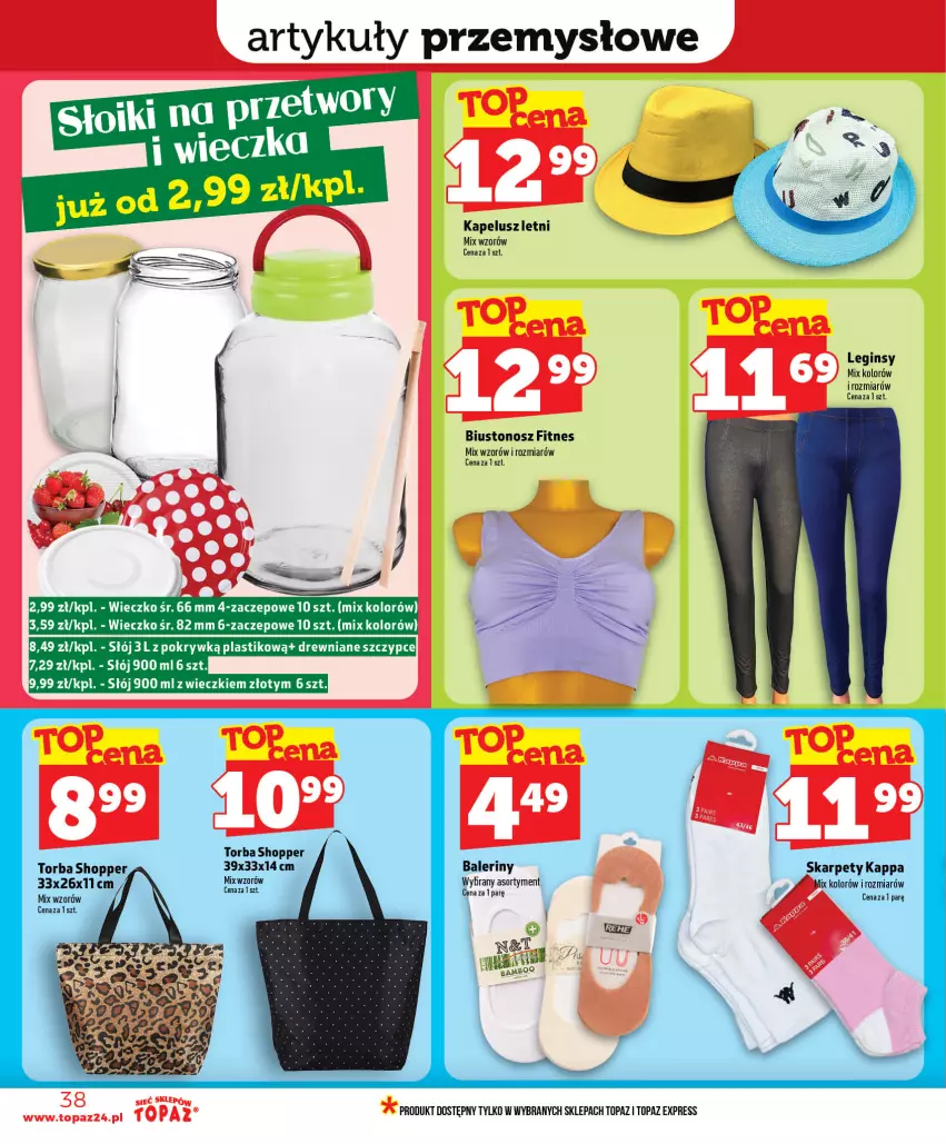Gazetka promocyjna Topaz - Gazetka - ważna 16.07 do 22.07.2026 - strona 38 - produkty: Baleriny, Biustonosz, Gin, Karp, Szczypce, Top, Torba