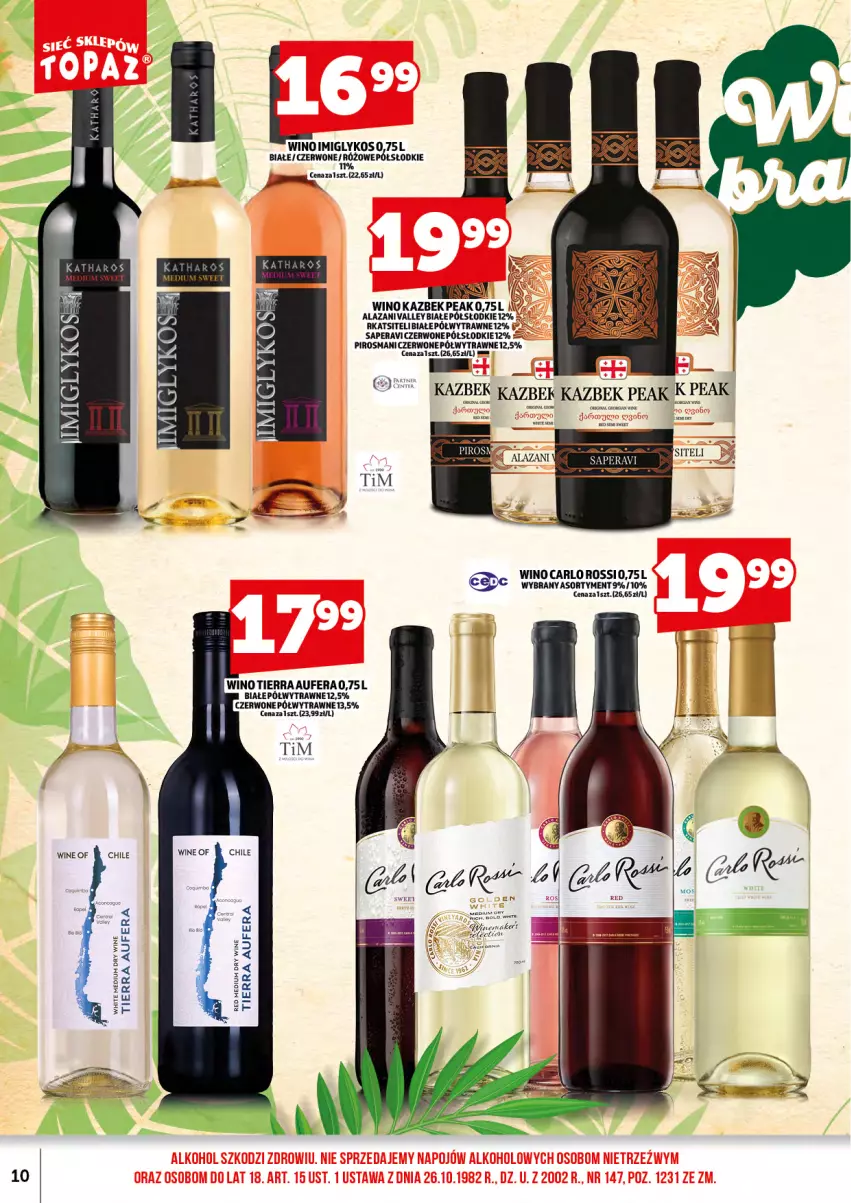 Gazetka promocyjna Topaz - Gazetka - ważna 01.07 do 16.07.2026 - strona 12 - produkty: Carlo Rossi, Wino
