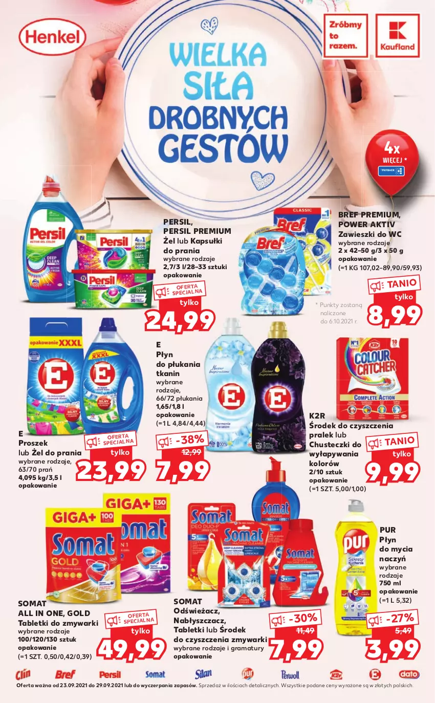 Gazetka promocyjna Kaufland - Oferta specjalna - ważna 23.09 do 29.09.2021 - strona 2 - produkty: Bref, Chusteczki, Do mycia naczyń, Gra, K2, Kapsułki do prania, Persil, Płyn do mycia, Płyn do mycia naczyń, Płyn do płukania, Pur, Rama, Somat, Tablet, Tabletki do zmywarki, Zawieszki, Zmywarki