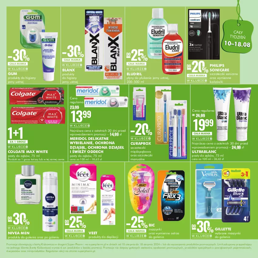 Gazetka promocyjna Super Pharm - ważna 10.08 do 18.08.2024 - strona 9 - produkty: BIC, Colgate, Curaprox, Gillette, LG, Nivea, Nivea Men, Philips, Veet