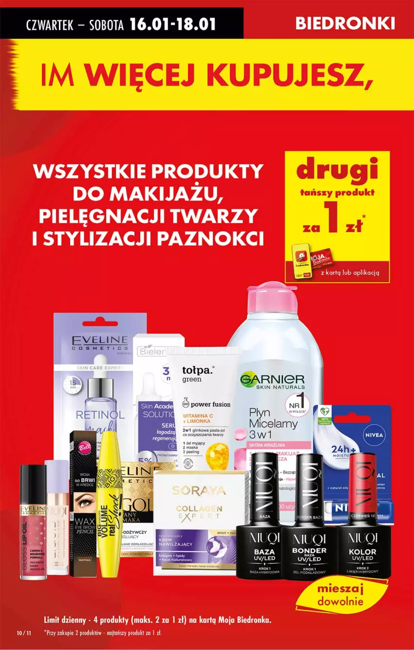 Gazetka promocyjna Biedronka - Od Czwartku - ważna 16.01 do 22.01.2025 - strona 10 - produkty: Eveline, Fusion, Garnier, Hama, Maska, Nivea, Podkład, Tołpa