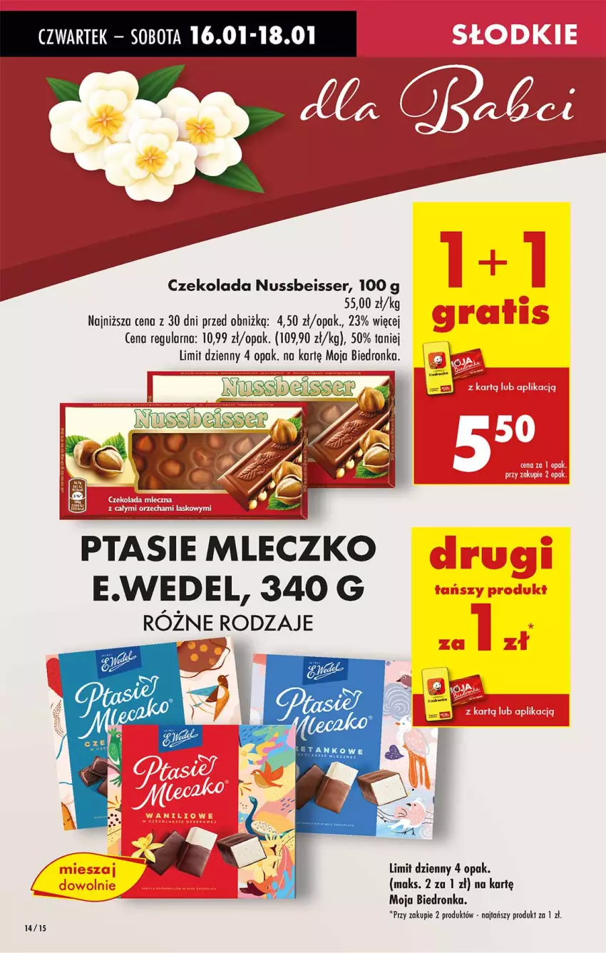 Gazetka promocyjna Biedronka - Od Czwartku - ważna 16.01 do 22.01.2025 - strona 14 - produkty: Czekolada, Mleczko, Ptasie mleczko, Ser