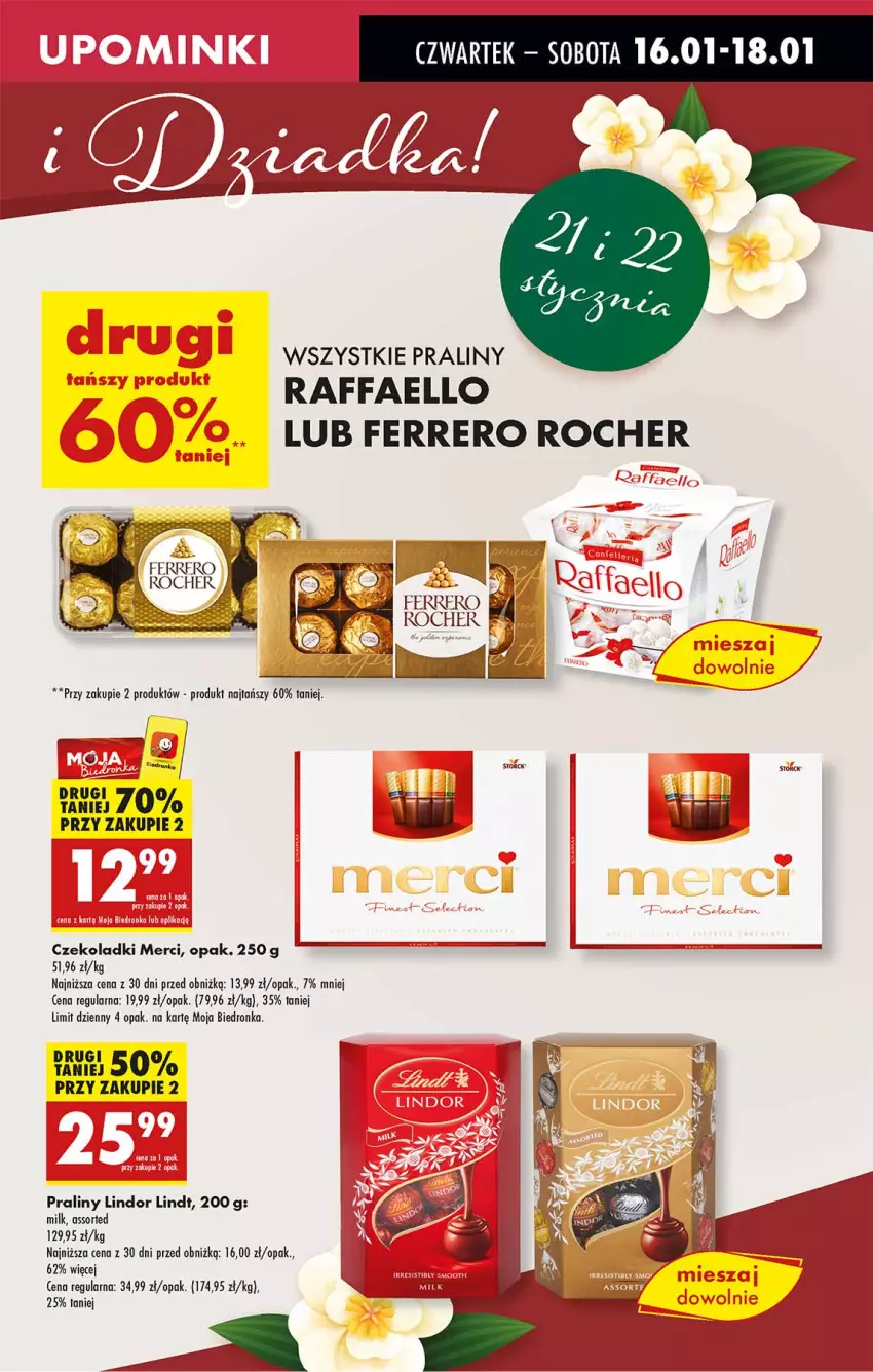 Gazetka promocyjna Biedronka - Od Czwartku - ważna 16.01 do 22.01.2025 - strona 15 - produkty: Fa, Ferrero, Ferrero Rocher, Lindor, Lindt, Merci, Praliny, Raffaello