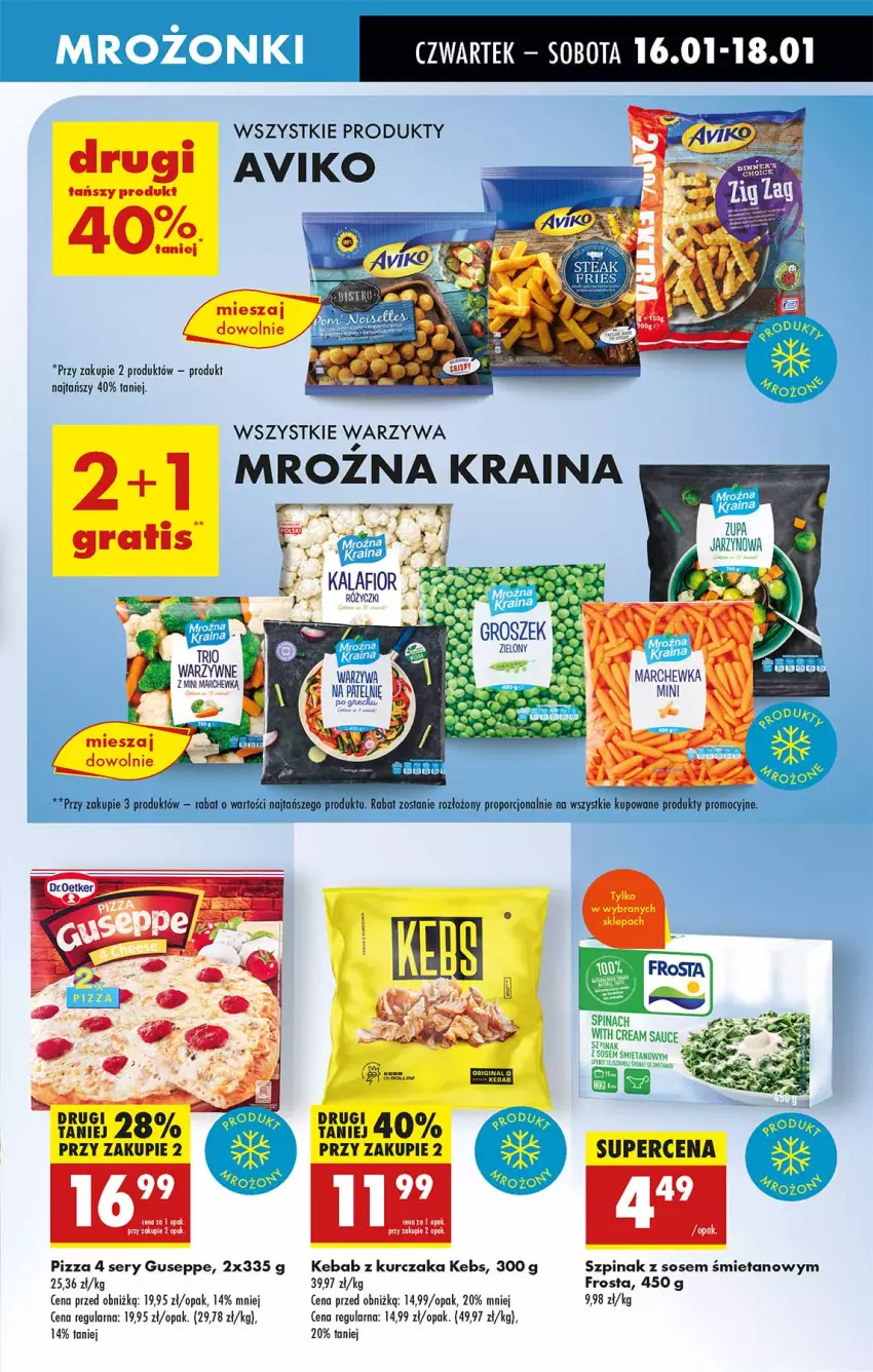 Gazetka promocyjna Biedronka - Od Czwartku - ważna 16.01 do 22.01.2025 - strona 43 - produkty: Fa, Frosta, Kebab, Kebab z kurczaka, Kurczak, Pizza, Ser, Sos, Szpinak, Warzywa