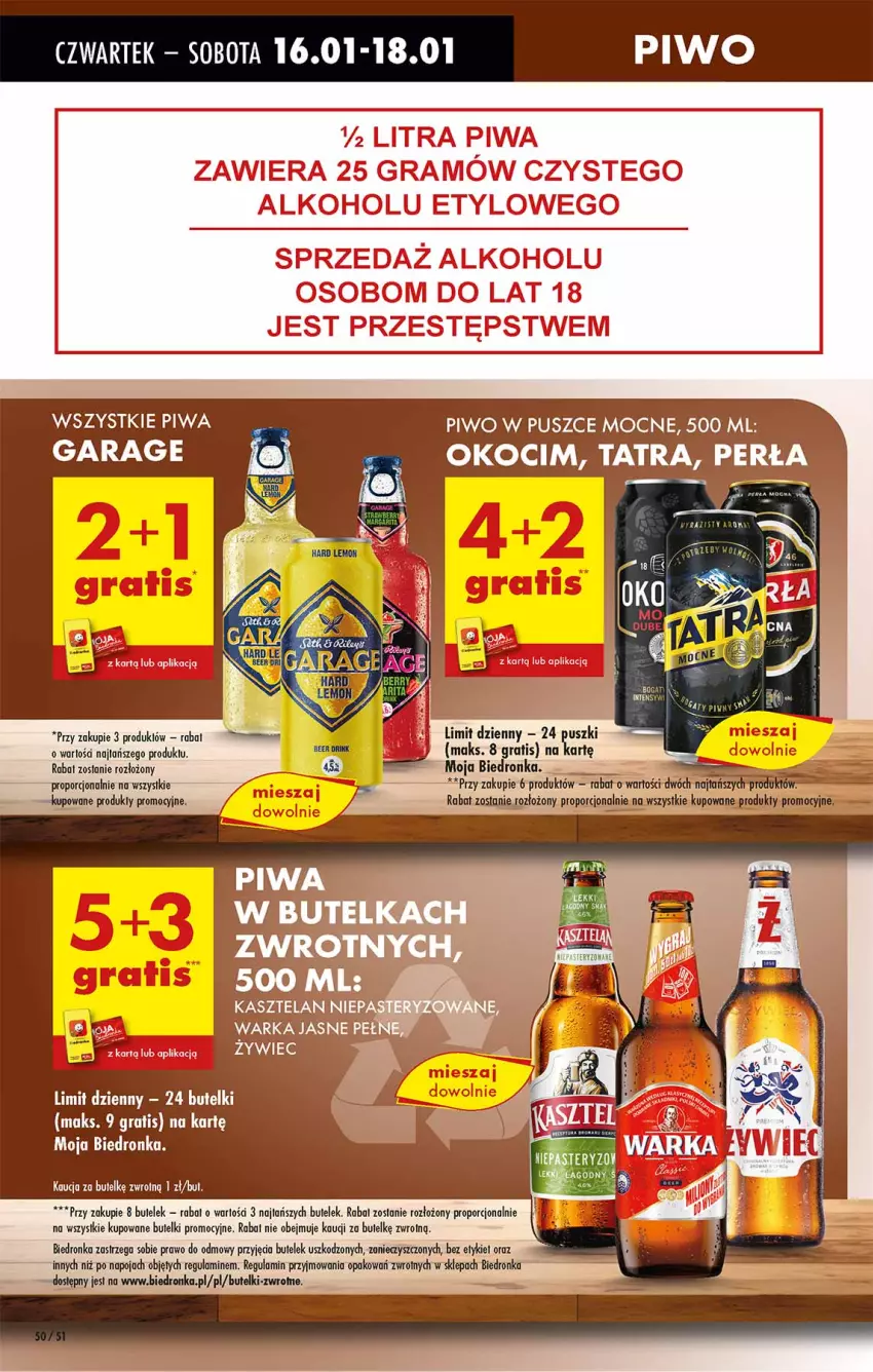 Gazetka promocyjna Biedronka - Od Czwartku - ważna 16.01 do 22.01.2025 - strona 50 - produkty: Ba!, Gra, Koc, Okocim, Piwa, Piwo, Por, Tatra