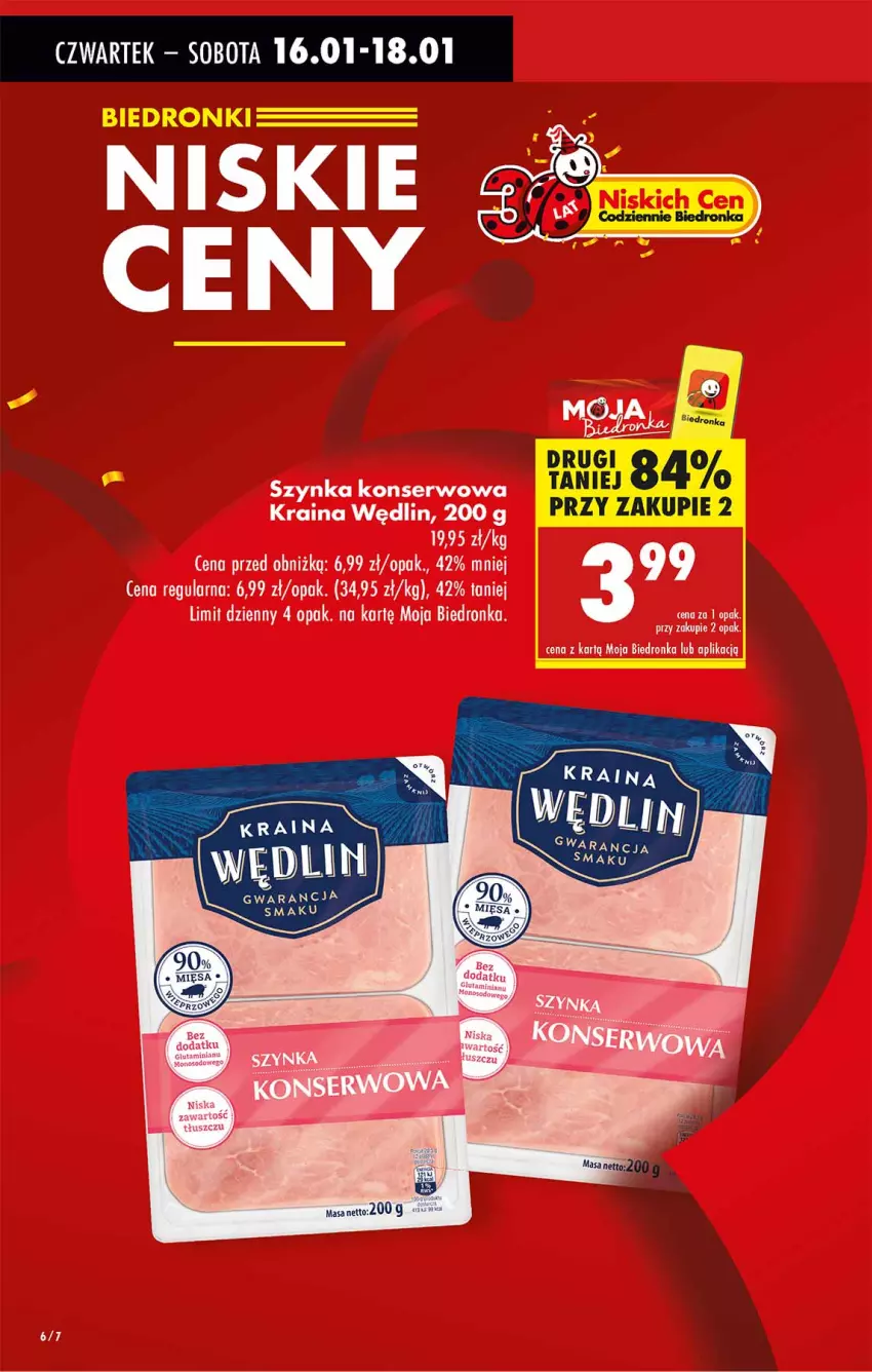 Gazetka promocyjna Biedronka - Od Czwartku - ważna 16.01 do 22.01.2025 - strona 6 - produkty: Ser, Szynka, Szynka konserwowa