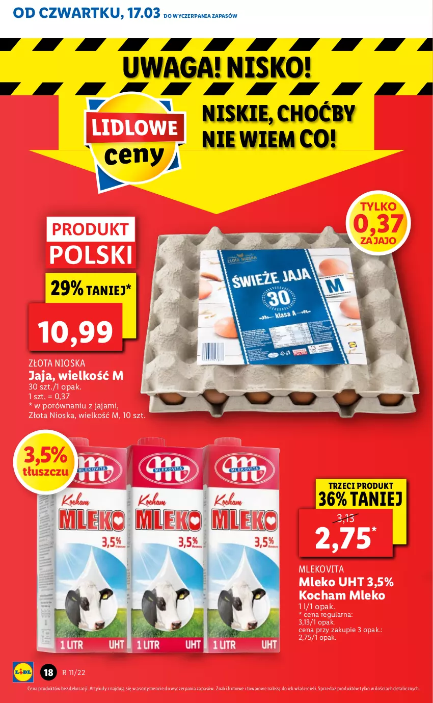 Gazetka promocyjna Lidl - GAZETKA - ważna 17.03 do 20.03.2022 - strona 18 - produkty: Jaja, Koc, Mleko, Mlekovita, Por, Waga