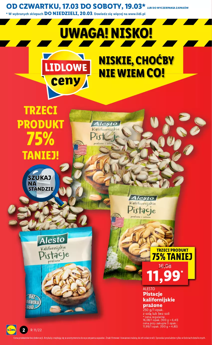 Gazetka promocyjna Lidl - GAZETKA - ważna 17.03 do 20.03.2022 - strona 2 - produkty: Pistacje, Waga