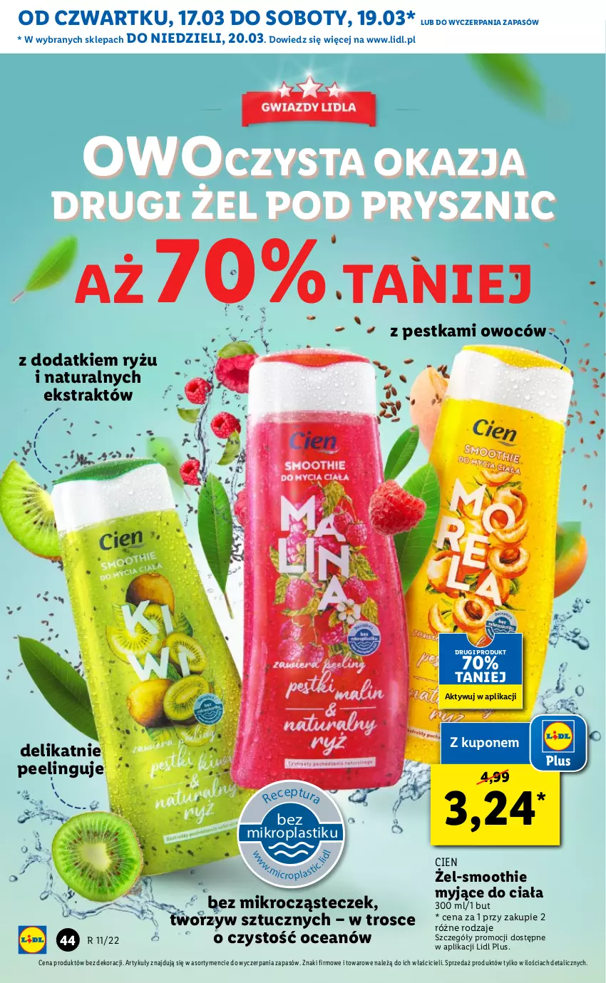 Gazetka promocyjna Lidl - GAZETKA - ważna 17.03 do 20.03.2022 - strona 44 - produkty: Peeling, Ryż, Smoothie