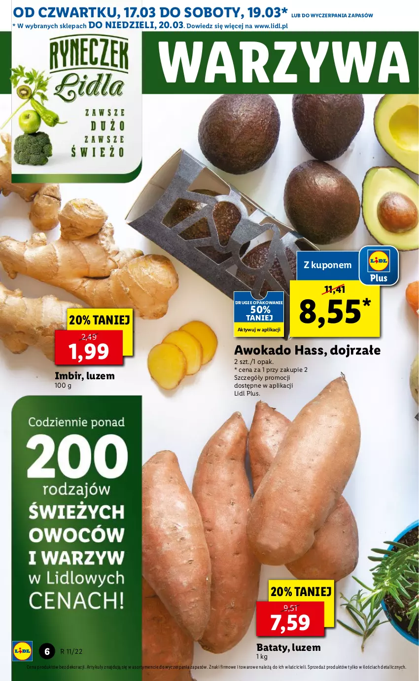 Gazetka promocyjna Lidl - GAZETKA - ważna 17.03 do 20.03.2022 - strona 6 - produkty: Imbir, Warzywa