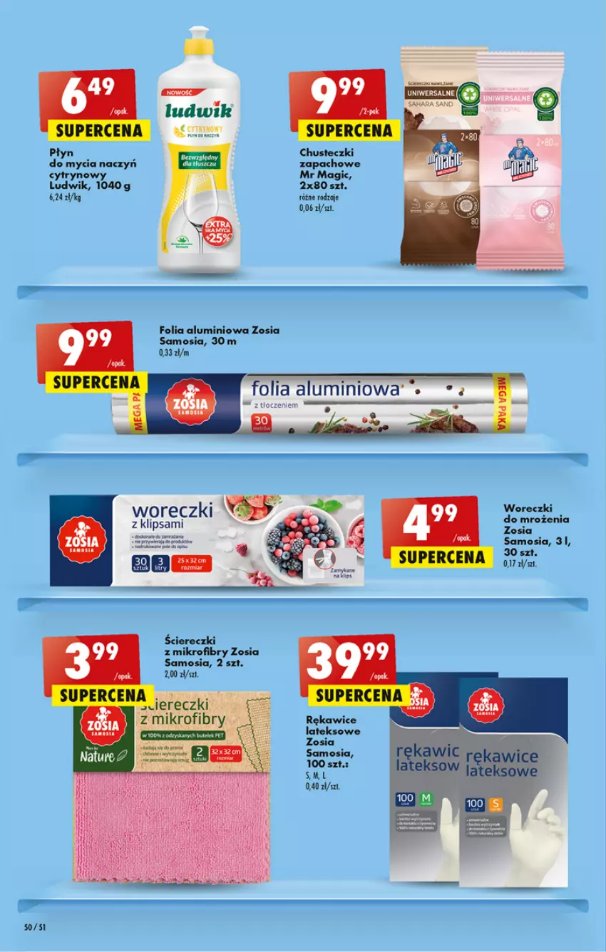 Gazetka promocyjna Biedronka - ważna 16.02 do 22.02.2023 - strona 50 - produkty: Chusteczki, Do mycia naczyń, Folia aluminiowa, Gala, LANA, Ludwik, Rękawice