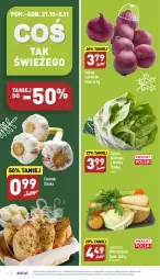 Gazetka promocyjna Aldi - Pełny katalog - Gazetka - ważna od 05.11 do 05.11.2022 - strona 2 - produkty: Cebula czerwona, Cebula, Czosnek, Sałat, Masło