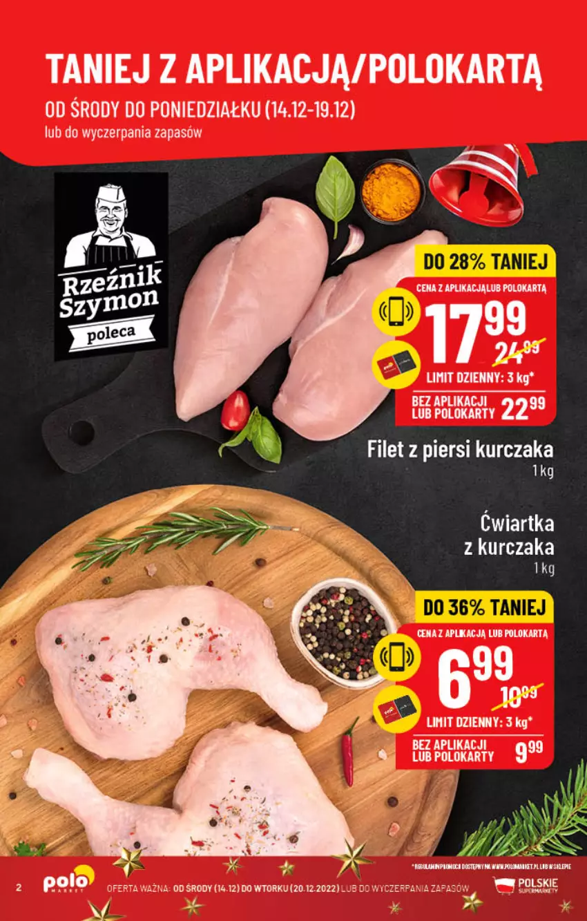 Gazetka promocyjna PoloMarket - Gazetka pomocyjna - ważna 14.12 do 20.12.2022 - strona 2 - produkty: Fa, Filet z piersi kurczaka, Kurczak