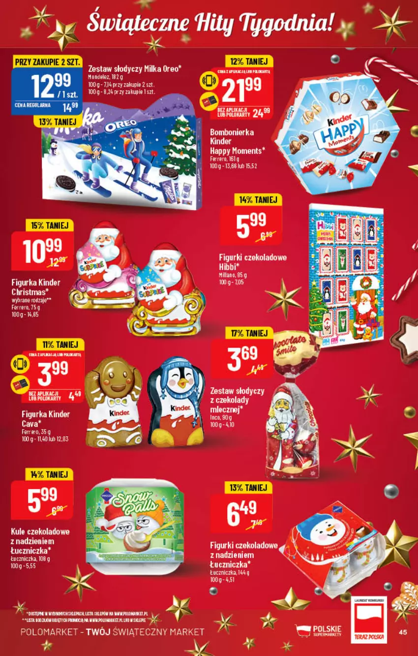 Gazetka promocyjna PoloMarket - Gazetka pomocyjna - ważna 14.12 do 20.12.2022 - strona 45 - produkty: Ferrero, Kinder, Milka, Moments, Oreo, Znicz