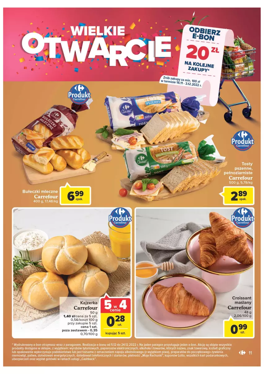 Gazetka promocyjna Carrefour - Gazetka Wielkie Otwarcie w Kaliszu - ważna 16.11 do 21.11.2022 - strona 11 - produkty: Croissant, Kajzerka, Kosz, Olej