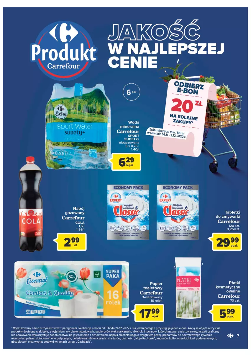 Gazetka promocyjna Carrefour - Gazetka Wielkie Otwarcie w Kaliszu - ważna 16.11 do 21.11.2022 - strona 7 - produkty: Gra, Napój, Papier, Piec, Piwa, Por, Rama, Sport, Tablet, Telefon, Woda, Woda mineralna, Zmywarki