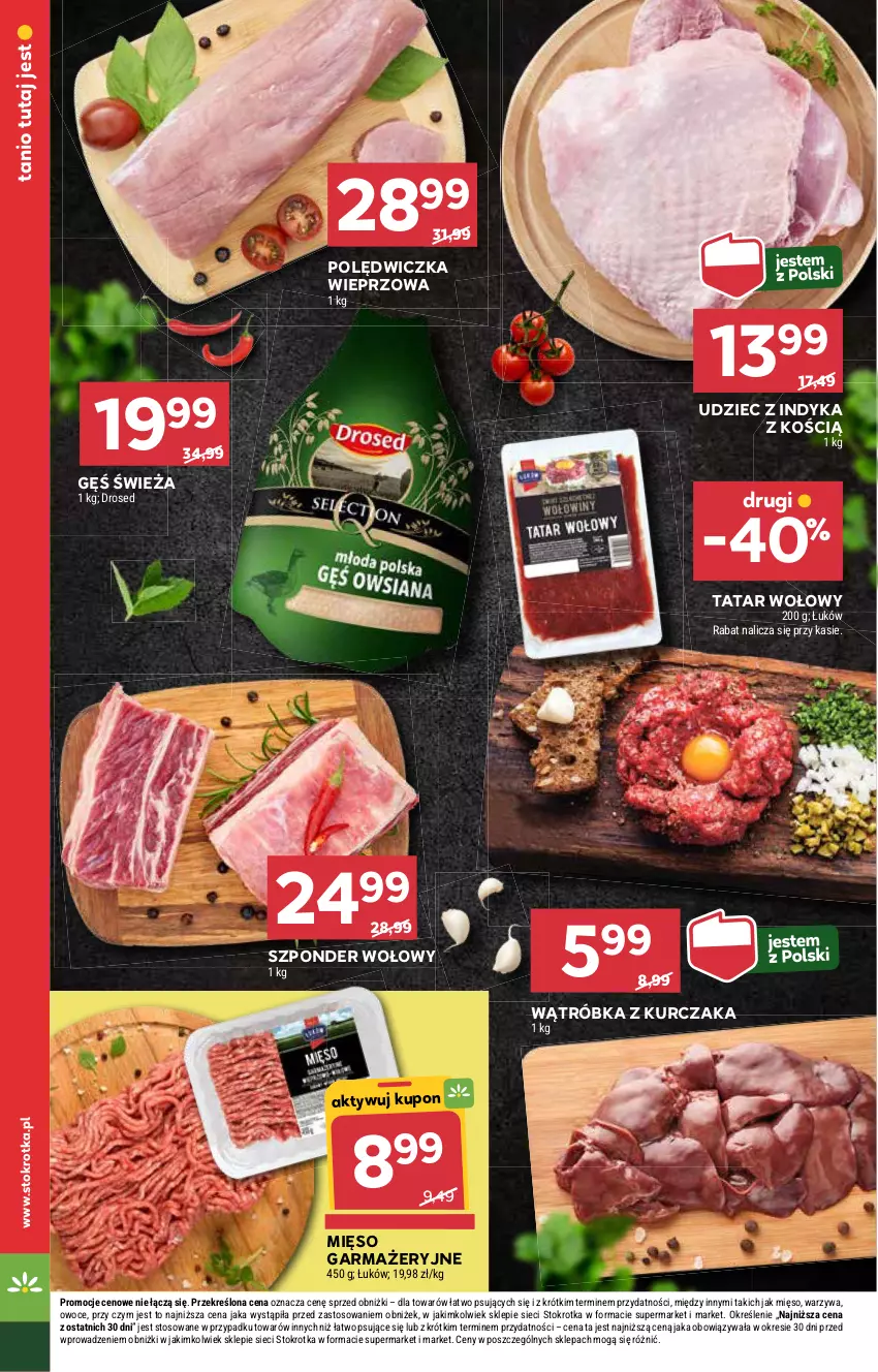 Gazetka promocyjna Stokrotka - Market - ważna 07.11 do 13.11.2024 - strona 10 - produkty: Kurczak, Mięso, Mięso garmażeryjne, Owoce, Polędwiczka wieprzowa, Szponder wołowy, Tatar wołowy, Udziec z indyka, Warzywa