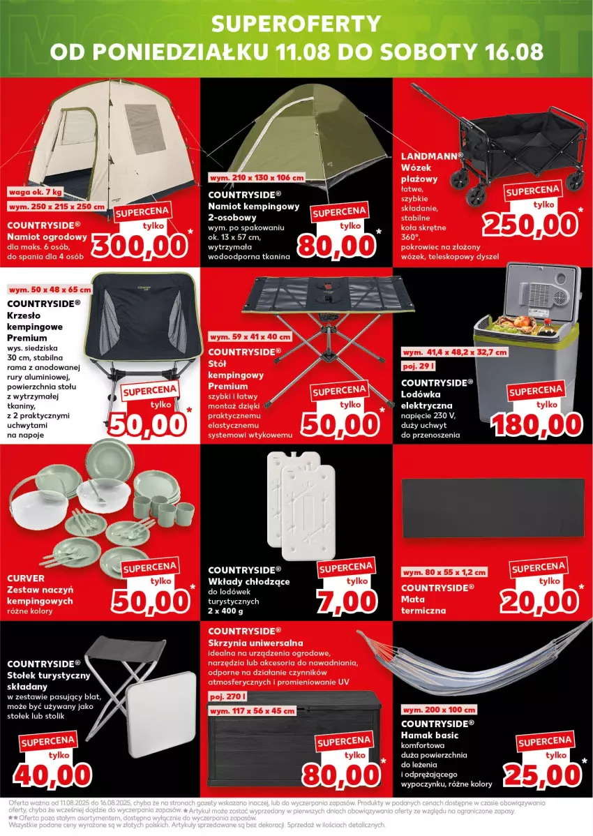Gazetka promocyjna Kaufland - Kaufland - ważna 07.08 do 12.08.2025 - strona 17 - produkty: Hama, Krzesło, Lodówka, Namiot, Napoje, Pokrowiec, Por, Rama, Stół, Stołek, Stolik, Teleskop, Wózek