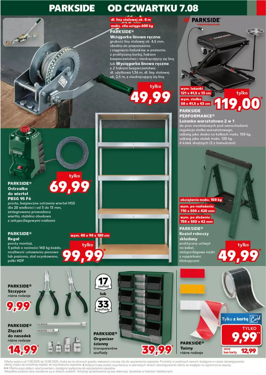 Gazetka promocyjna Kaufland - Kaufland - ważna 07.08 do 12.08.2025 - strona 5 - produkty: Cynk, Dźwig, O nas, Organizer, Parkside, Piec, Regał, Szczypce, Tran