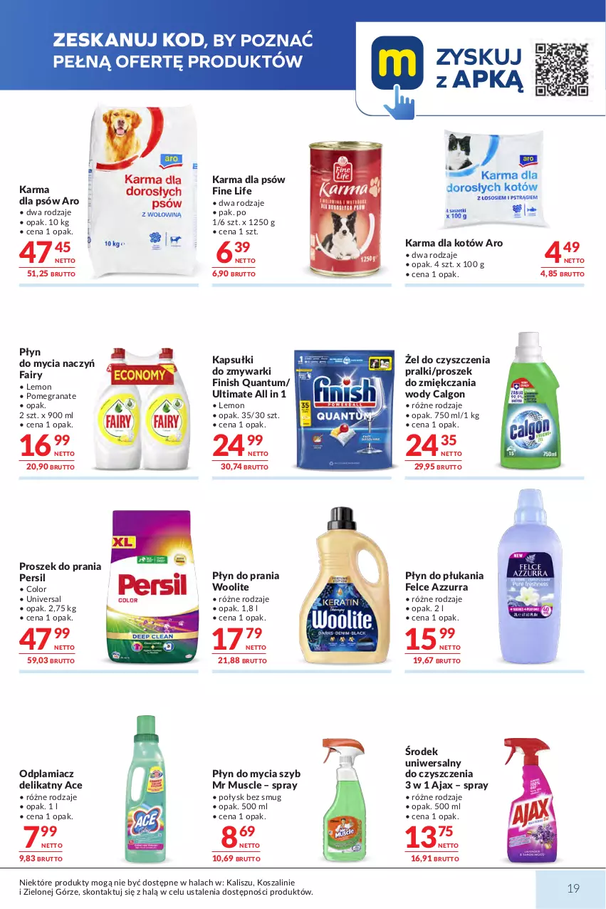 Gazetka promocyjna Makro - Mega oferty dla Twojego Sklepu - ważna 21.07 do 03.08.2026 - strona 19 - produkty: Ajax, Calgon, Do mycia naczyń, Fa, Fairy, Finish, Gra, Granat, Kosz, LG, Mus, Odplamiacz, Persil, Płyn do mycia, Płyn do mycia naczyń, Płyn do płukania, Płyn do prania, Pralki, Proszek do prania, Szal, Woolite, Zmywarki