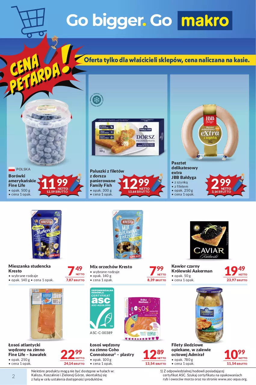 Gazetka promocyjna Makro - Mega oferty dla Twojego Sklepu - ważna 21.07 do 03.08.2026 - strona 2 - produkty: Dorsz, Fa, Kawa, Kawior, Kosz, Królewski, Mieszanka studencka, Pasztet, Szal, Wałek