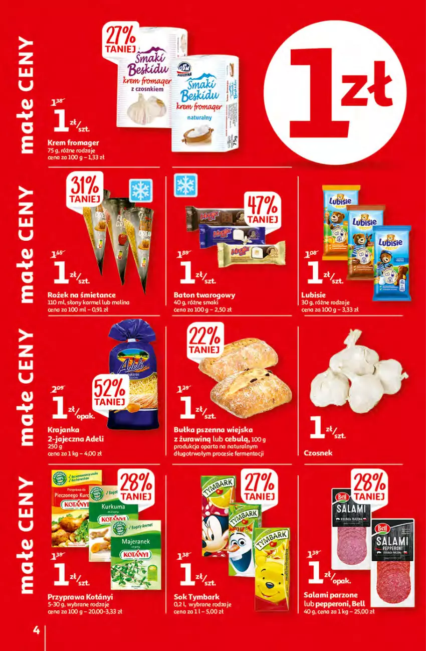 Gazetka promocyjna Auchan - Małe Ceny Hipermarkety - ważna 04.01 do 12.01.2022 - strona 4 - produkty: Bułka, Lubisie, Sok, Tymbark