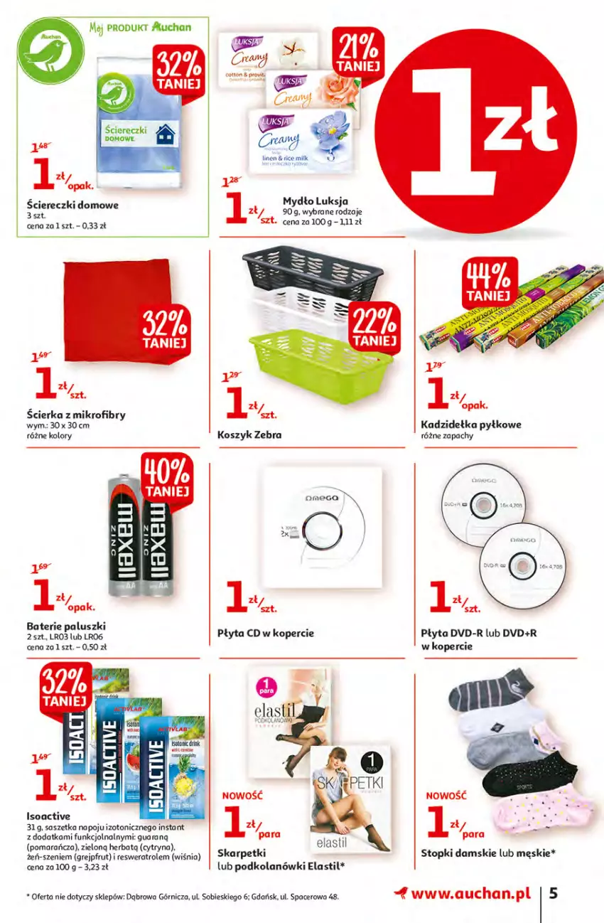 Gazetka promocyjna Auchan - Małe Ceny Hipermarkety - ważna 04.01 do 12.01.2022 - strona 5 - produkty: Acer, Grejpfrut, Karp, Kosz, Luksja, Mydło, Płyta, Skarpetki, Top