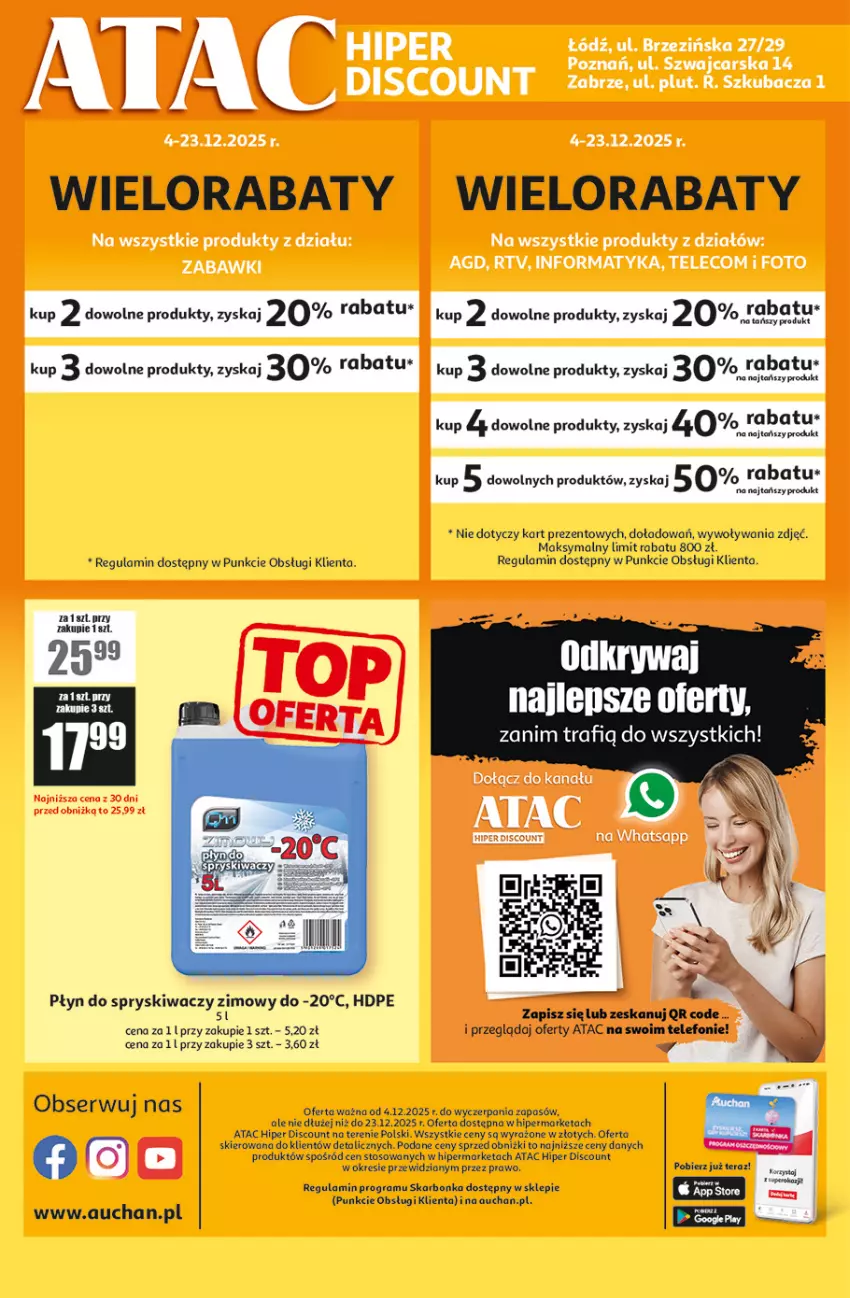 Gazetka promocyjna Auchan - ATAC Hiper Discount - ważna 04.12 do 24.12.2025 - strona 4 - produkty: Gra, LG, Płyn do spryskiwaczy, Telefon