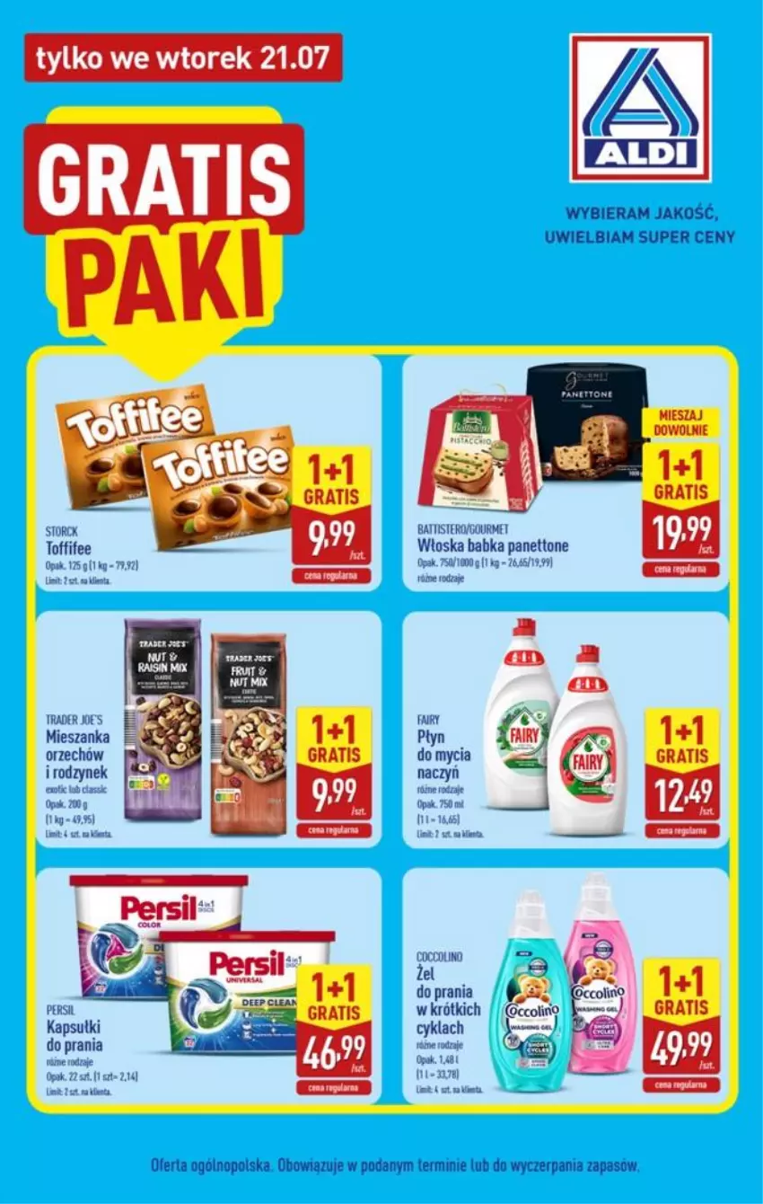 Gazetka promocyjna Aldi - Ekstra oferta - ważna 21.07 do 21.07.2026 - strona 2 - produkty: Babka, Fa, Fairy, Gra, Kapsułki do prania, Toffifee, Top