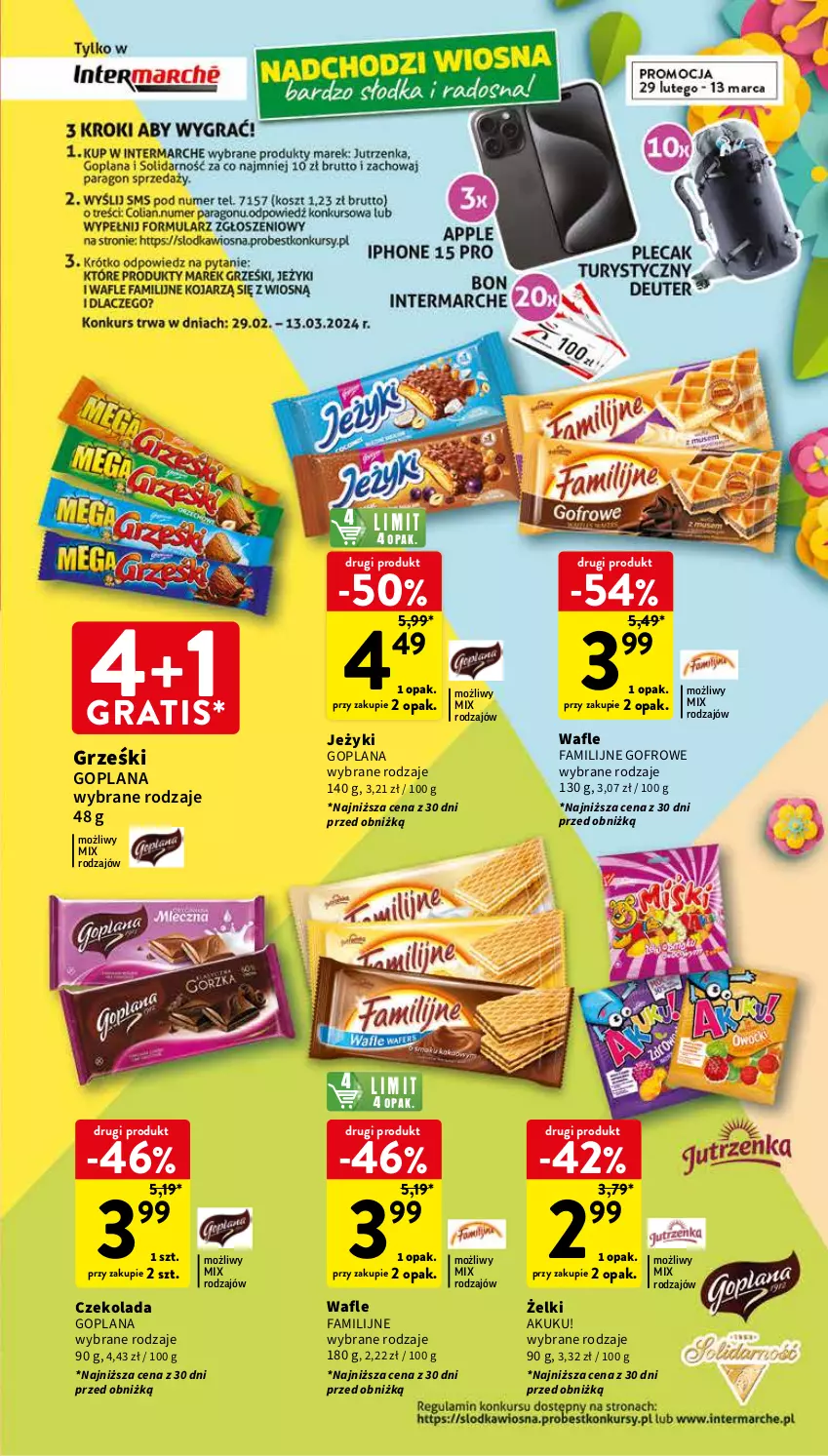 Gazetka promocyjna Intermarche - ważna 28.02 do 06.03.2024 - strona 31 - produkty: Czekolada, Fa, Goplana, Gra, Grześki, Jeżyki, LANA, Wafle