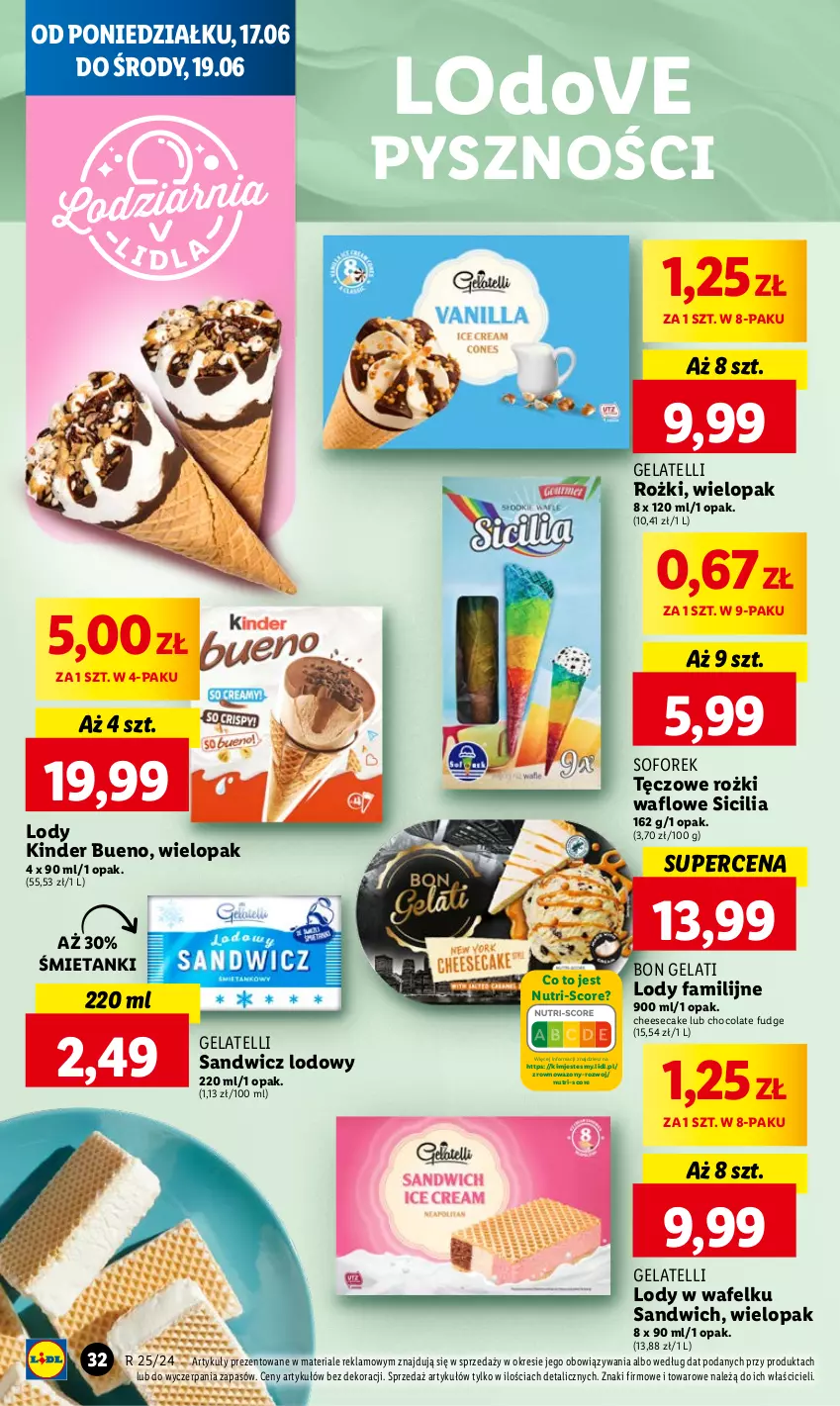 Gazetka promocyjna Lidl - GAZETKA - ważna 17.06 do 19.06.2024 - strona 34 - produkty: Dove, Fa, Kinder, Kinder Bueno, Lody, Wazon