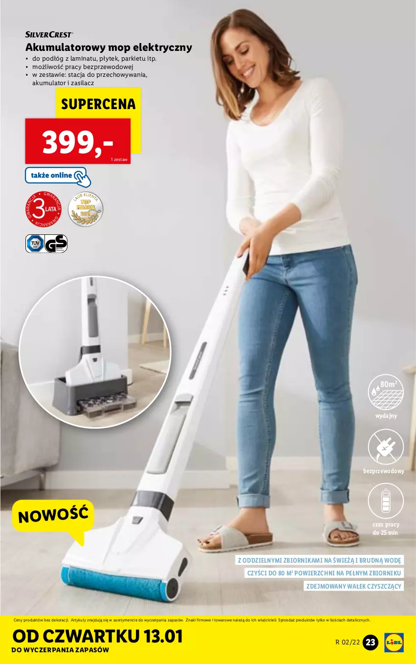 Gazetka promocyjna Lidl - GAZETKA - ważna 10.01 do 16.01.2022 - strona 23 - produkty: Akumulator, Mop, Wałek