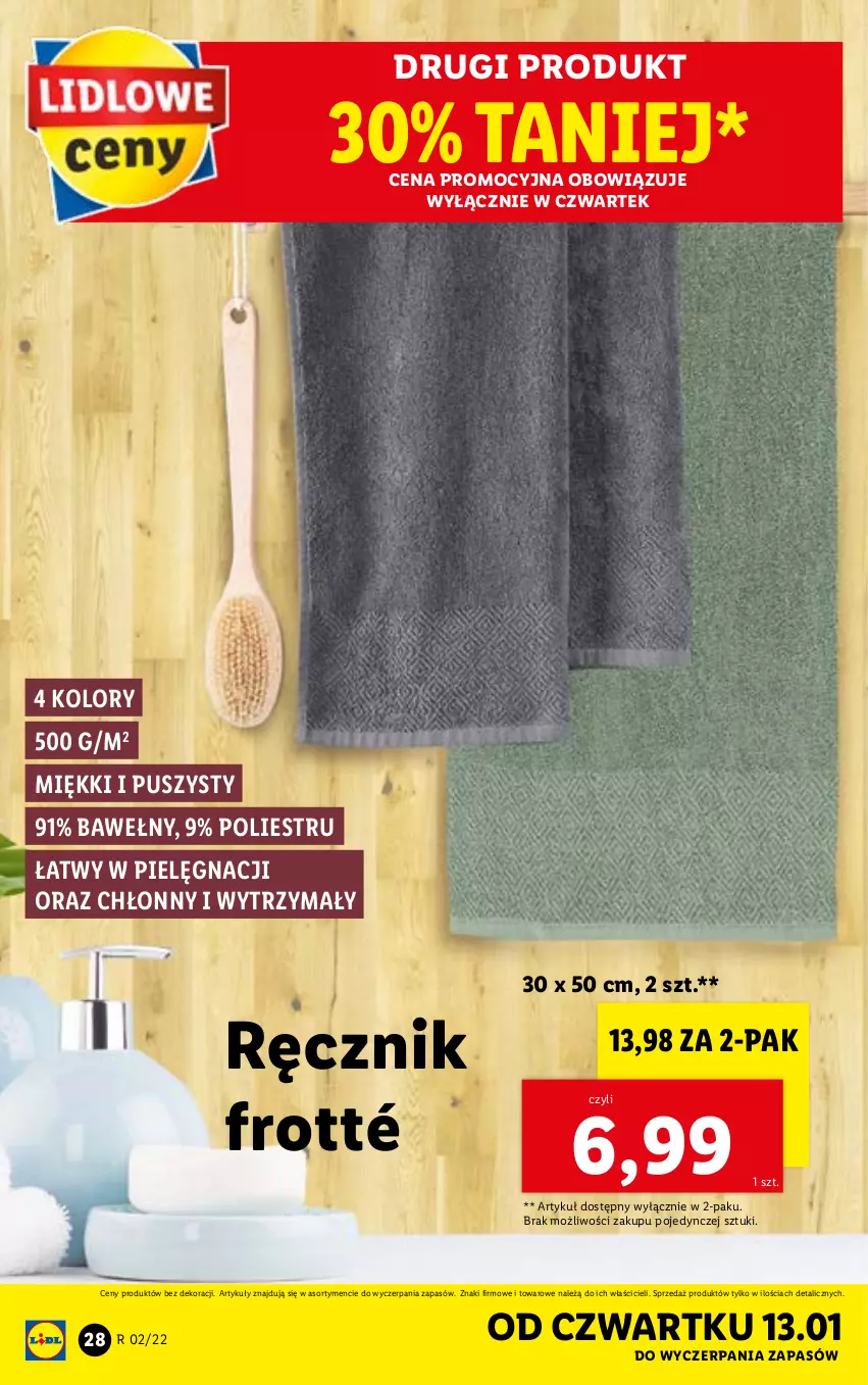 Gazetka promocyjna Lidl - GAZETKA - ważna 10.01 do 16.01.2022 - strona 28 - produkty: Ręcznik