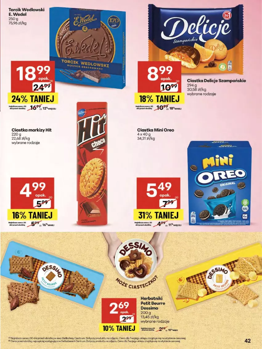 Gazetka promocyjna Delikatesy Centrum - Franczyza DC33 Czwartek - ważna 14.08 do 20.08.2025 - strona 42 - produkty: Ciastka, Delicje, E. Wedel, Herbatniki, Herbatniki Petit Beurre, Oreo, Rum