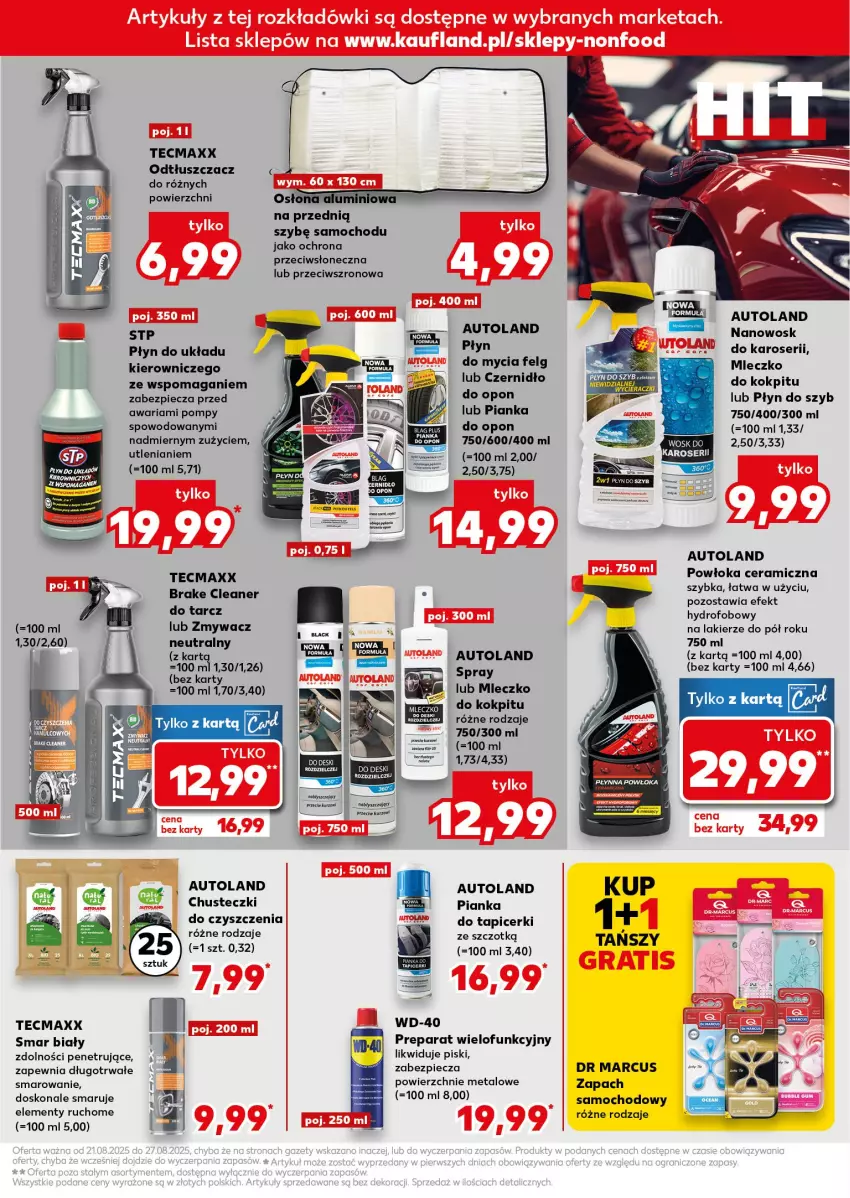 Gazetka promocyjna Kaufland - Kaufland - ważna 21.08 do 27.08.2025 - strona 11 - produkty: Chusteczki, Chusteczki do czyszczenia, Lakier, LG, Mleczko, Odtłuszczacz, Pianka do opon, Piec, Płyn do mycia, Płyn do szyb, Ser, STP, WD-40