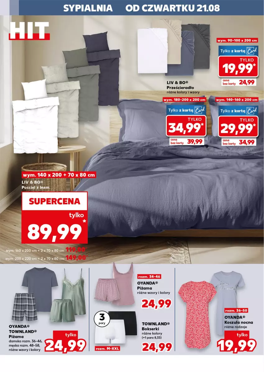 Gazetka promocyjna Kaufland - Kaufland - ważna 21.08 do 27.08.2025 - strona 12 - produkty: Bokserki, Kosz, Koszula, Koszula nocna, Piżama, Prześcieradło, Ser, Sypialnia