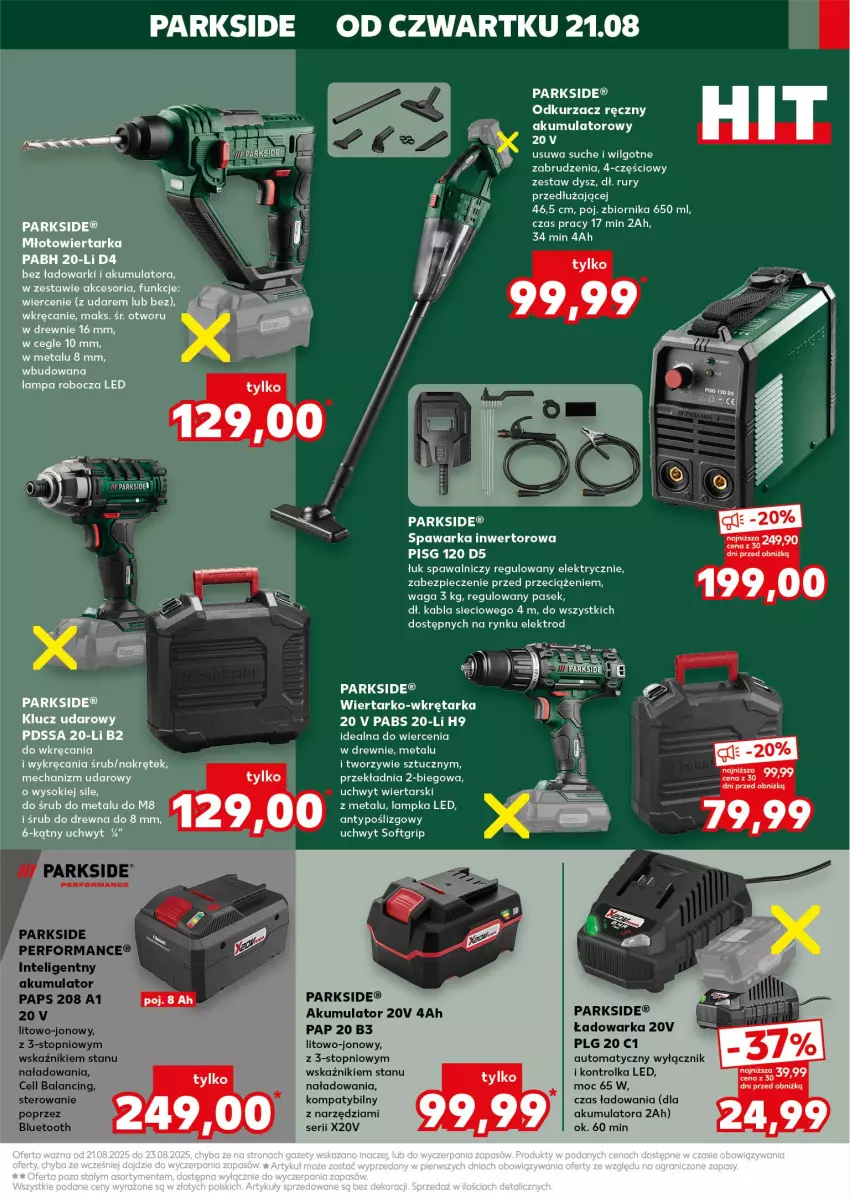 Gazetka promocyjna Kaufland - Kaufland - ważna 21.08 do 27.08.2025 - strona 9 - produkty: Akumulator, Intel, Klucz udarowy, Koc, Lampa, Lampa robocza LED, LG, Odkurzacz, Parkside, Pasek, Piec, Ser, Sok, Tarka, Tera, Top, Waga, Warka, Wkręt, Wkrętarka, Zlew