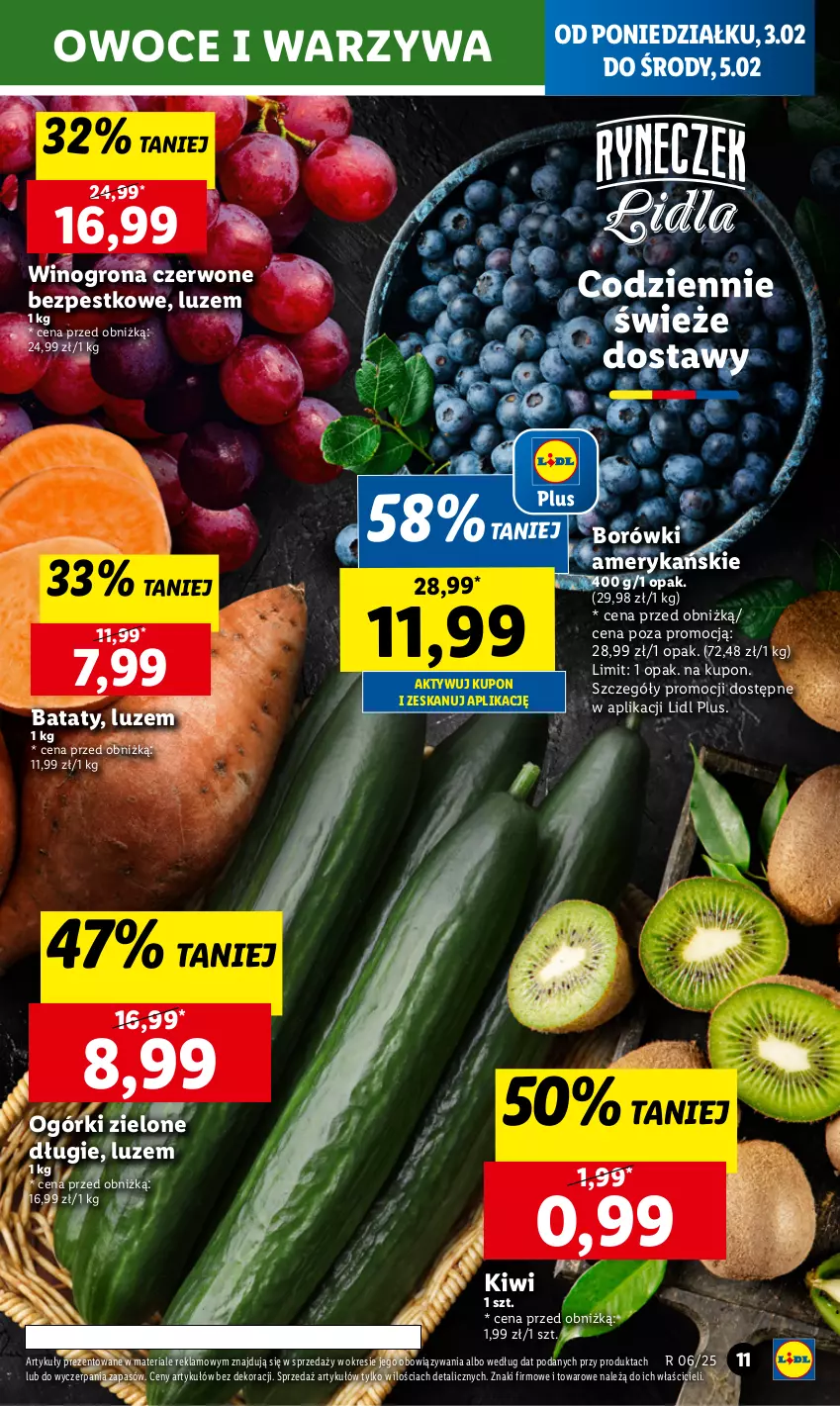 Gazetka promocyjna Lidl - GAZETKA - ważna 03.02 do 05.02.2025 - strona 13 - produkty: Kiwi, Owoce, Warzywa, Wino, Winogrona