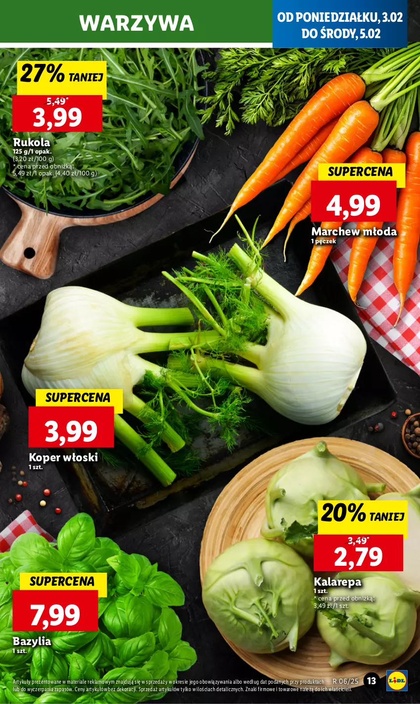 Gazetka promocyjna Lidl - GAZETKA - ważna 03.02 do 05.02.2025 - strona 15 - produkty: Bazyl, Bazylia, Koper włoski, Rukola, Warzywa