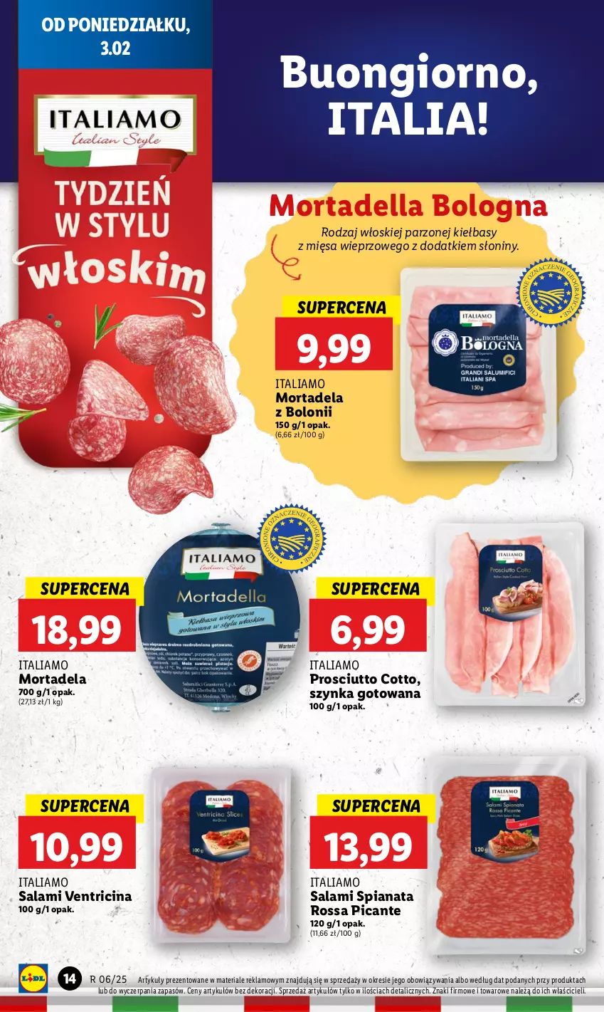 Gazetka promocyjna Lidl - GAZETKA - ważna 03.02 do 05.02.2025 - strona 16 - produkty: Dell, Mortadella, Prosciutto, Salami, Szynka